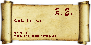 Radu Erika névjegykártya
